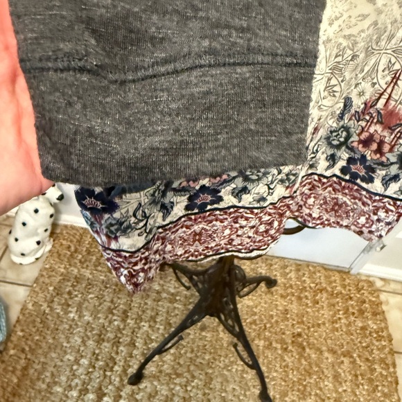 Rewind Floral Print Mixed Fabric Top Blouse LS L - Picture 4 of 5